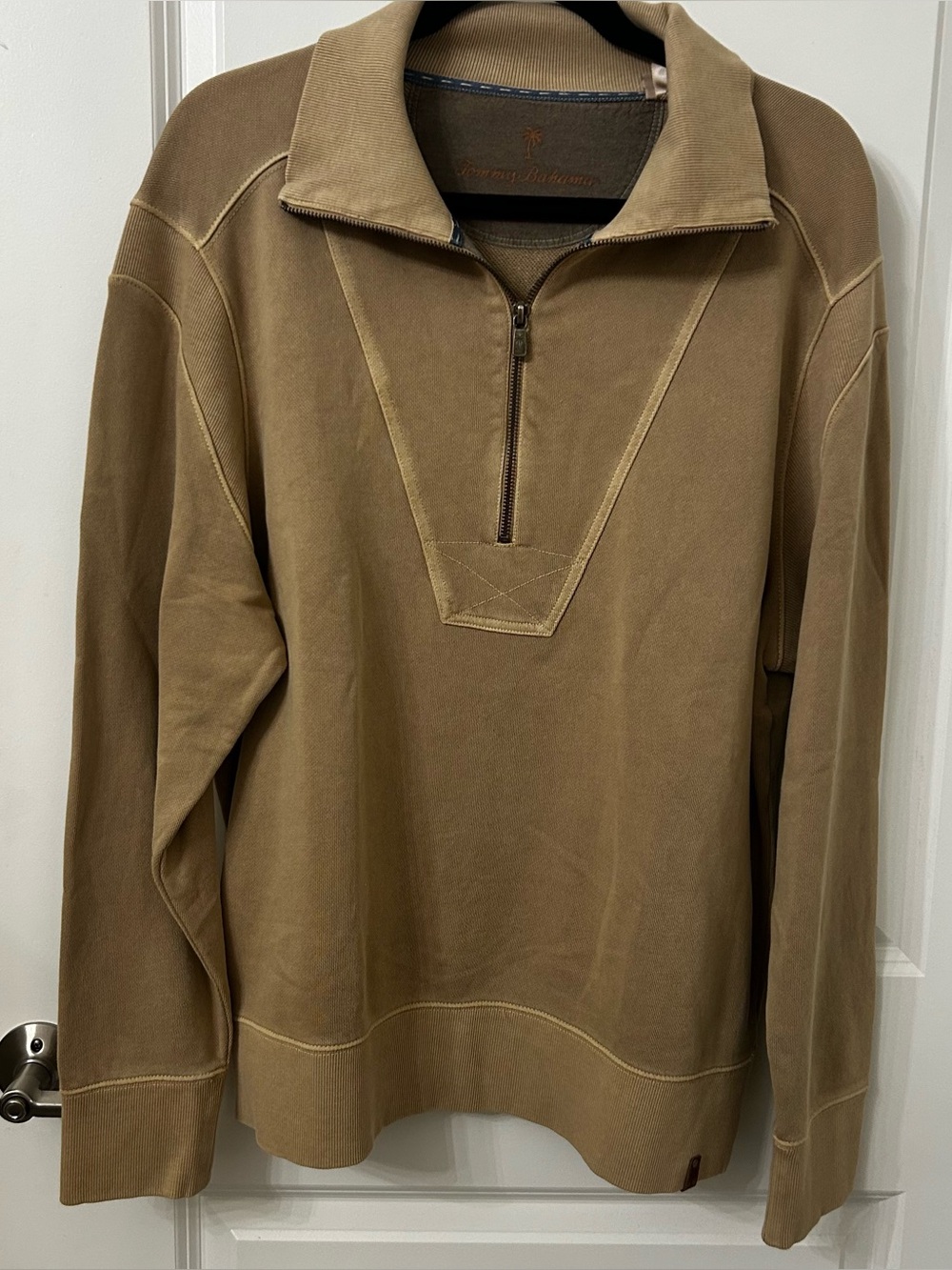 NWT Tommy Bahama Men's Quarter-Zip Pullover Sweater - Brown Size M